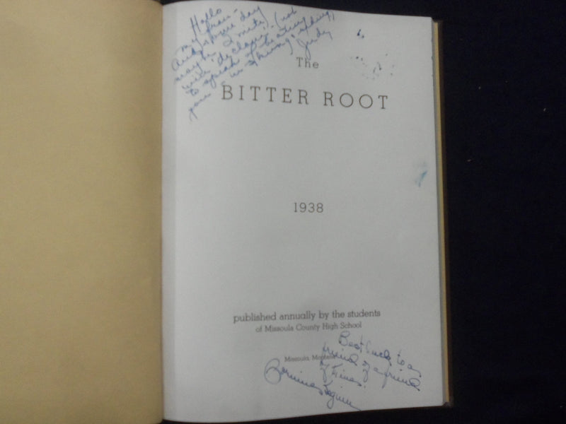 1938 THE BITTER ROOT MISSOULA COUNTY HIGH SCHOOL YEARBOOK-MISSOULA, MO - YB 3326