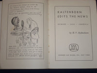 1937 KALTENBORN EDITS THE NEWS SOFTCOVER BOOK BY H. V. KALTENBORN - KD 2629