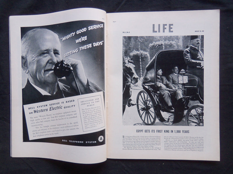 1937 AUGUST 23 LIFE MAGAZINE - TRANSOCEANIC TRANSPORT - L 40