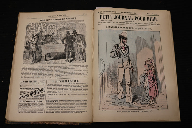 1890'S PETIT JOURNAL POUR RIRE FRENCH MAGAZINE VOLUMES LOT OF 2 - VOLUME 1 NO. 1