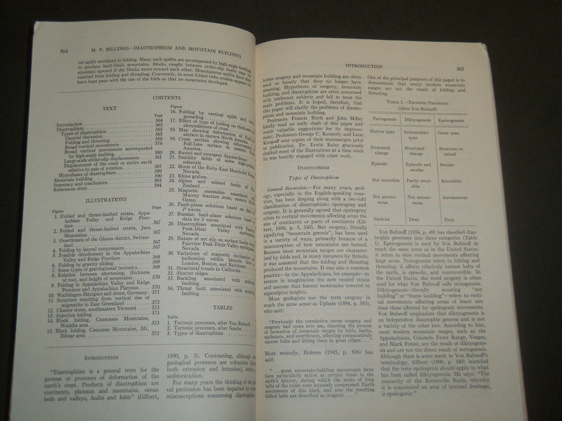 1960 DIASTROPHISM AND MOUNTAIN BUILDING BY MARLAND BILLINGS - J 4995