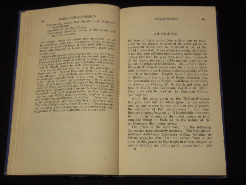 1938 PARIS FOR EVERYMAN BOOK COMPILED BY ARTHUR K. GRIGGS - HARDCOVER - KD 6263C