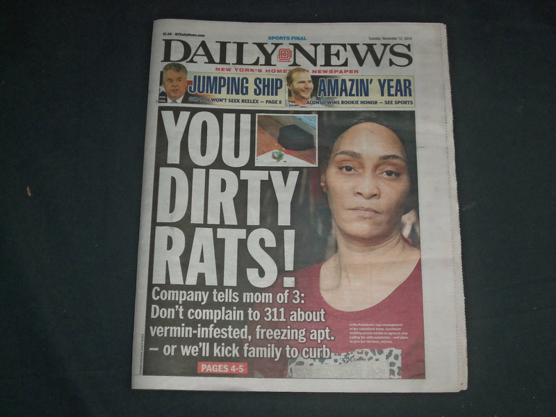 2019 NOVEMBER 12 NEW YORK DAILY NEWS NEWSPAPER- KNICKS SETTING UP FIZDALE OUSTER