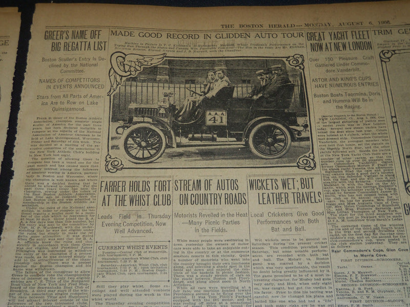 1906 AUGUST 6 THE BOSTON HERALD - S. S. SIRIO SINKS 300 DIE IN SEA - BH 113