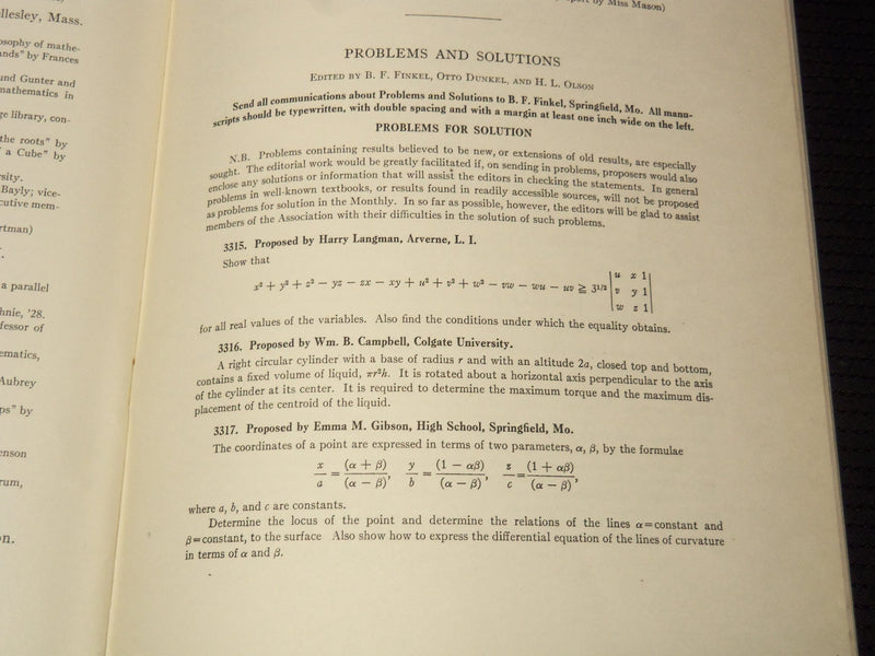 1928 THE AMERICAN MATHEMATICAL MONTHLY MAGAZINE LOT OF 10 - COMPLETE YR- WR 277I