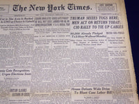 1946 FEBRUARY 6 NEW YORK TIMES - TRUMAN SEIZES TUGS HERE - NT 2311