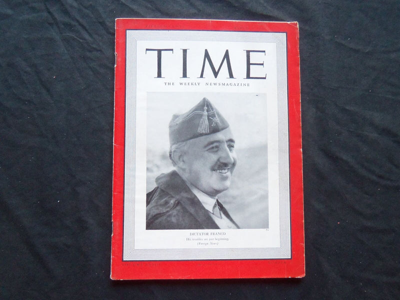 1939 MARCH 27 TIME MAGAZINE - FRANCISCO FRANCO - T 653