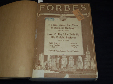 1925 APRIL 15-OCTOBER 1 FORBES MAGAZINE BOUND VOLUME - NICE ADS - R 10A
