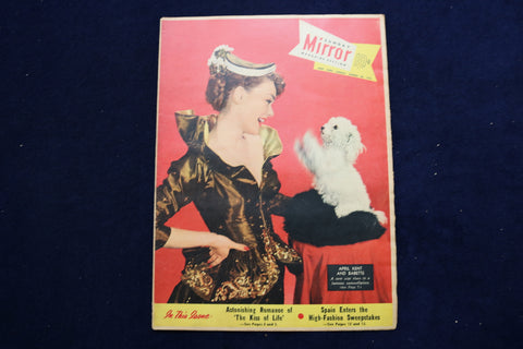 1954 MARCH 28 NY MIRROR MAGAZINE - APRIL KENT AND BABETTE COVER - E 22525