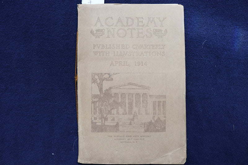 1914 APRIL ACADEMY NOTES QUARTERLY BUFFALO FINE ARTS SOFTCOVER BOOK - K 856
