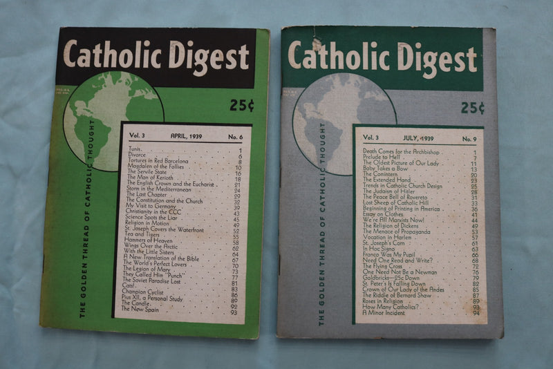 1939-1945 CATHOLIC DIGEST MAGAZINE - LOT OF 4 - O 3946