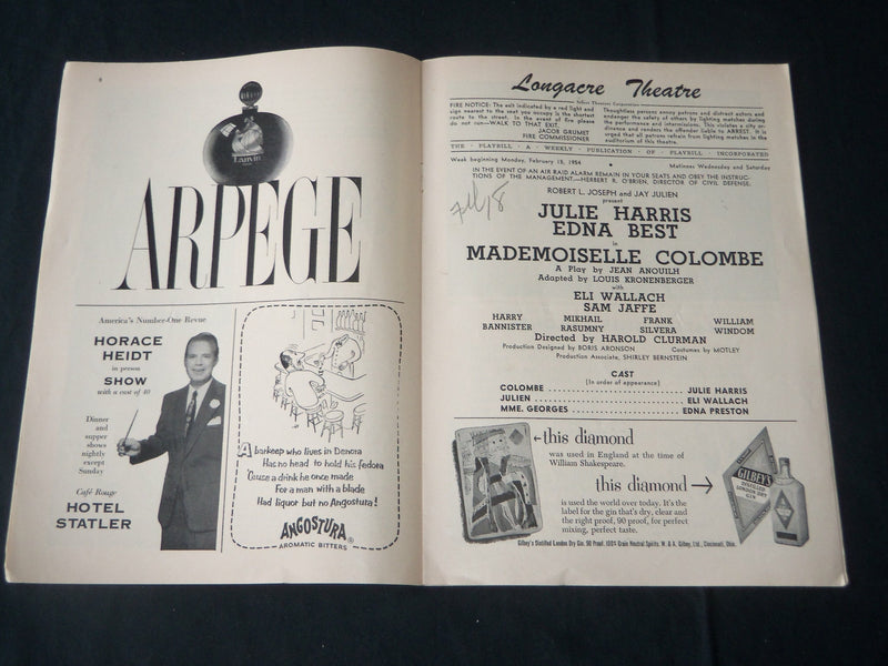 1950-1956 PLAYBILL PROGRAMS LOT OF 9 - ETHEL MERMAN - REX HARRISON - J 3892