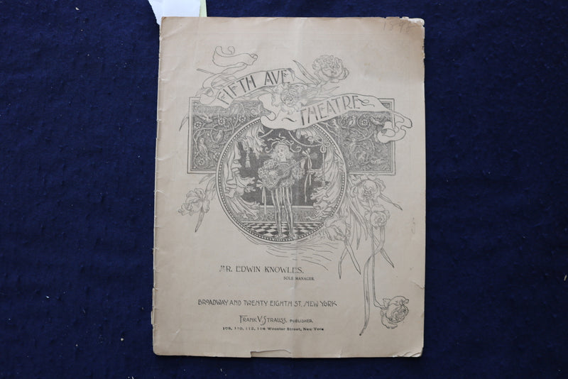 1896-1898 FIFTH AVE THEATRE PROGRAMS - LOT OF 2 - K 1675