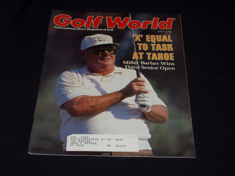 1985 JULY 5 GOLF WORLD MAGAZINE - MILLER BARBER FRONT COVER - E 5590A