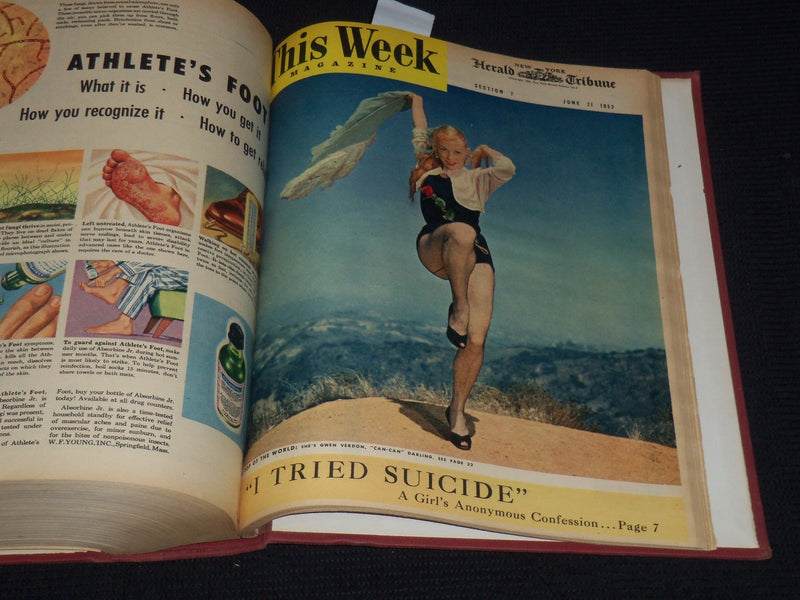 1953 JAN-JUN NEW YORK HERALD TRIBUNE THIS WEEK MAGAZINE BOUND VOLUME - KD 5862C