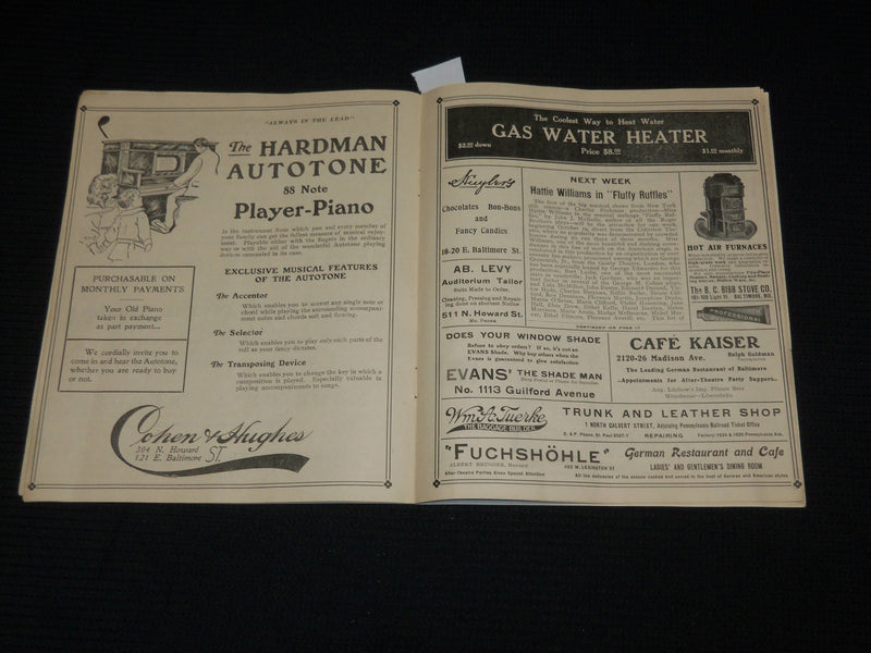1908-1909 THE MELTING POT PROGRAM - BALTIMORE PERFECT PLAYHOUSE - J 6872