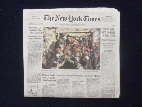 2023 FEB 15 NEW YORK TIMES - PRIED OUT ALIVE AFTER 200 HOURS IN QUAKE RUBBLE