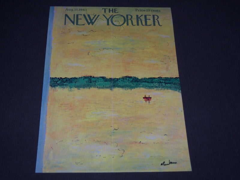 1963 AUGUST 17 NEW YORKER MAGAZINE FRONT COVER ONLY - GREAT ART FOR FRAMING