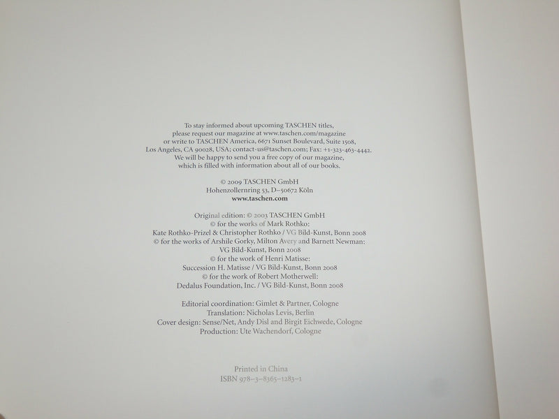 2009 MARK ROTHKO HARDCOVER BOOK BY JACOB BAAL-TESHUVA - R 718B