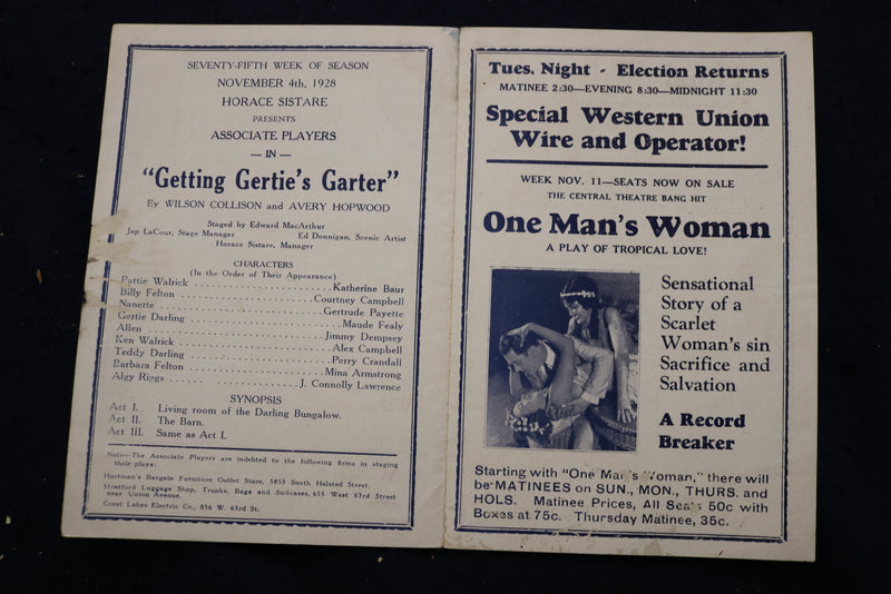 1928 NATIONAL THEATRE PROGRAMS - CHICAGO - LOT OF 7 - K 1783