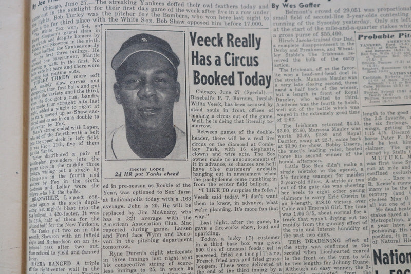 1959 JUNE 28 N.Y. SUNDAY NEWS NEWSPAPER - INGEMAR JOHANSSON CHAMP - NP 9226