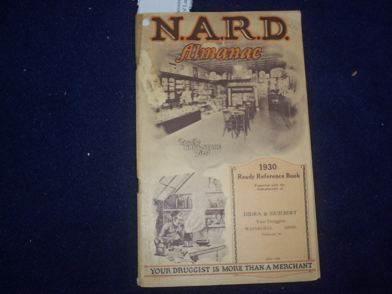 1930 N.A.R.D. ALMANAC SOFTCOVER BOOK - DRUG STORE REFERENCE BOOK - J 9656