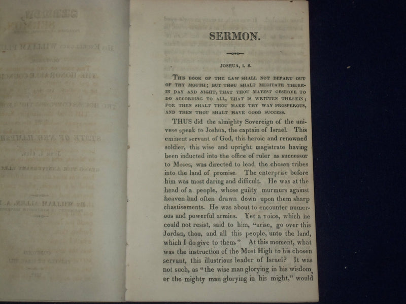 1818 NEW HAMPSHIRE SERMON BEFORE GOVERNOR WILLIAM PLUMER - J 4709