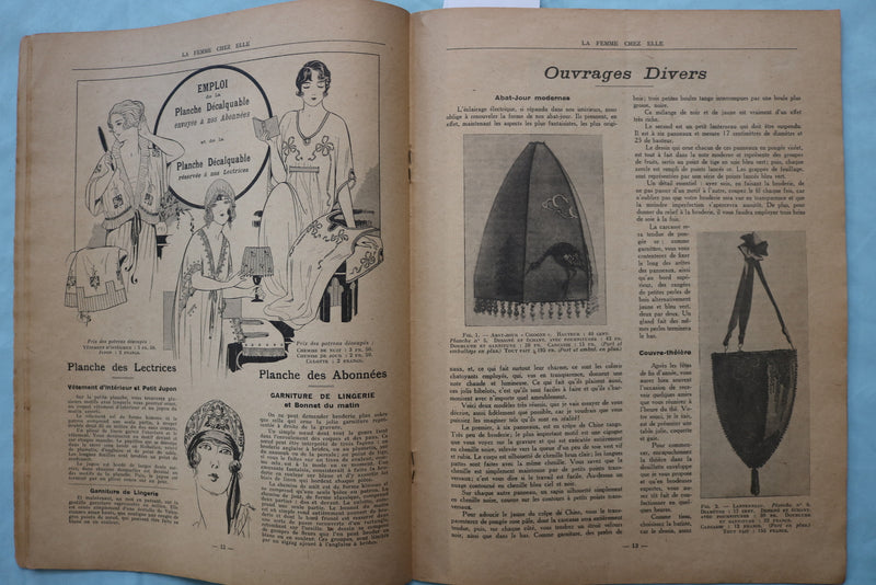 1921 LA FEMME CHEZ ELLE MAGAZINE - FRENCH FASHION - LOT OF 2 - K 2530