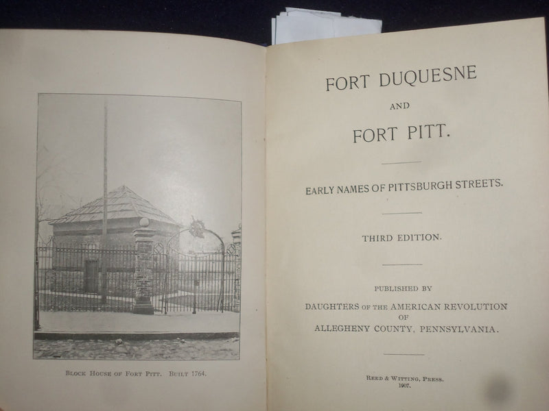 1907 FORT DUQUESNE AND FORT PITT HARDCOVER BOOK - 3RD EDITION - KD 9122
