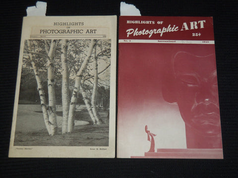1945 HIGHLIGHTS OF PHOTOGRAPHIC ART MAGAZINE LOT OF 2 ISSUES - K 633