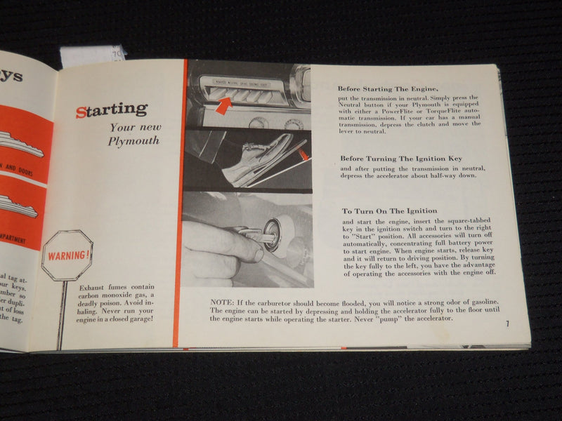 1961 PLYMOUTH OWNER'S MANUAL - SOFTCOVER - J 9881