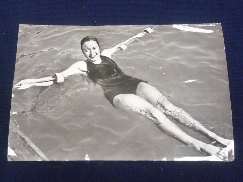 1947-1950 BARBARA JENSEN OLYMPIC SWIMMER WIRE PHOTOS LOT OF 10 - STAMPED- J 1795
