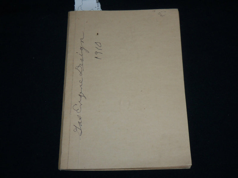 1910 MACHINERY'S FORMULAS FOR GAS ENGINE DESIGN PAMPHLET NO. 65 - J 6579