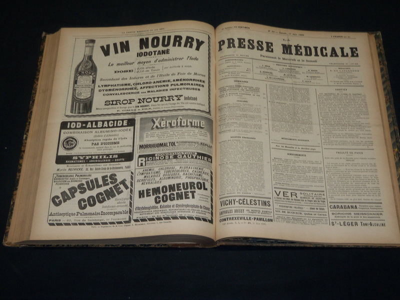 1899 JANUARY-JULY LA PRESSE MEDICALE JOURNAL FRENCH BOUND VOLUME - KD 5904