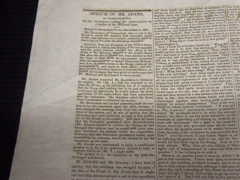 1841 THE MADISONIAN NEWSPAPERS LOT OF 5 - WASHINGTON CITY - NP 3877L
