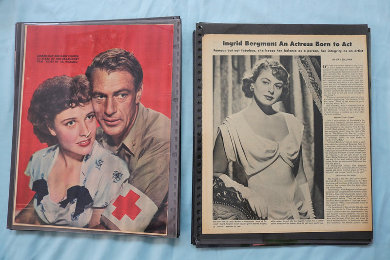 HOLLYWOOD MOVIE STAR SCRAPBOOK PAGES - 200+ PAGES AND 3 EMPTY ALBUMS - E 26488