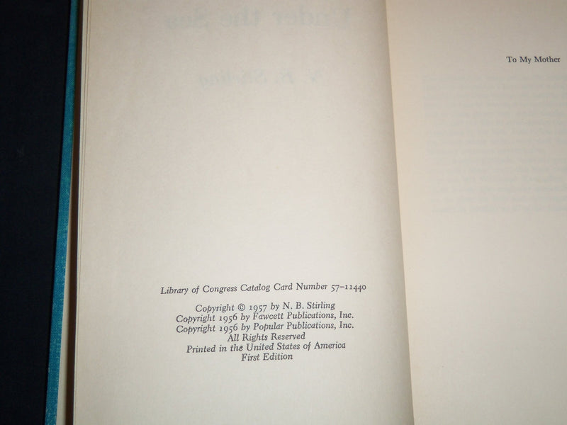 1957 TREASURE UNDER THE SEA HARDCOVER BOOK BY N. B. STIRLING - KD 4351R