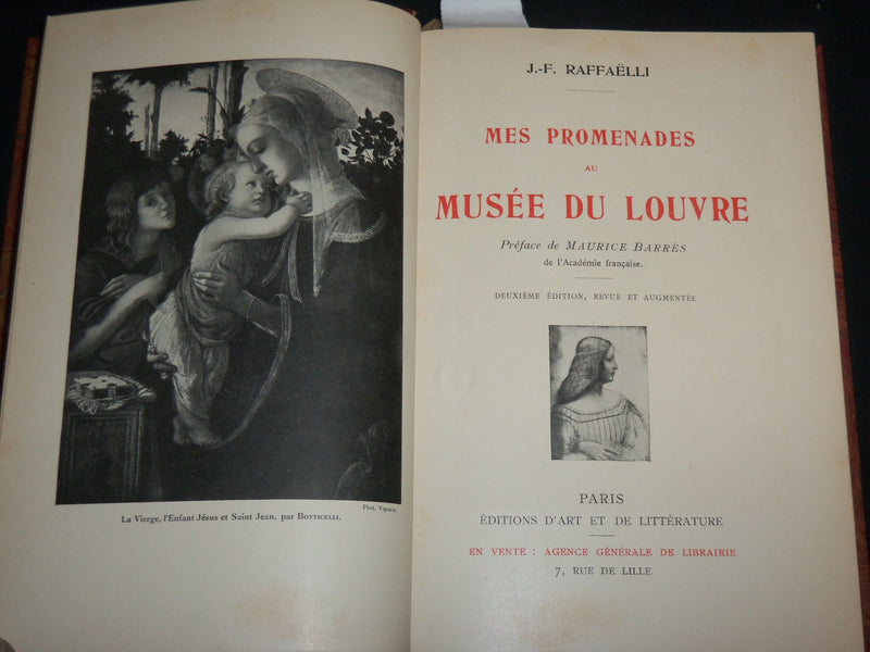 1913 MES PROMENADES AU MUSEE DU LOUVRE HARDCOVER BOOK BY RAFFAELLI - KD 6731