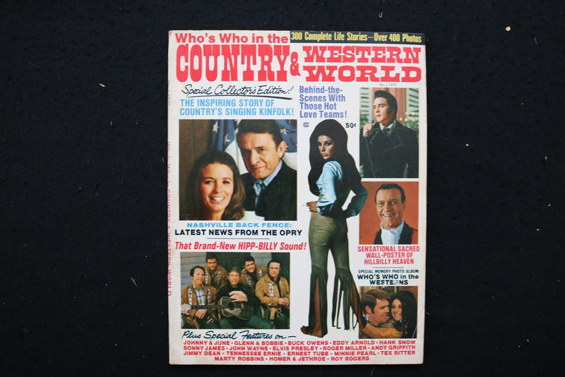 1970 COUNTRY & WESTERN WORLD MAGAZINE - JOHNNY CASH-ELVIS COVER - E 25440