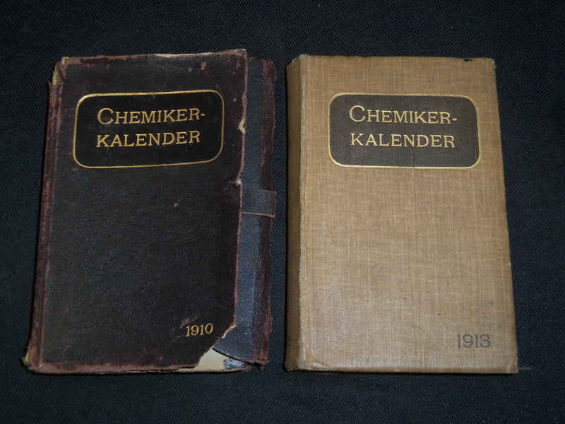 1910-1913 CHEMIKER KALENDAR BOOK LOT OF 2 - GERMAN TEXT - J 5429