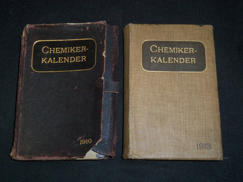 1910-1913 CHEMIKER KALENDAR BOOK LOT OF 2 - GERMAN TEXT - J 5429