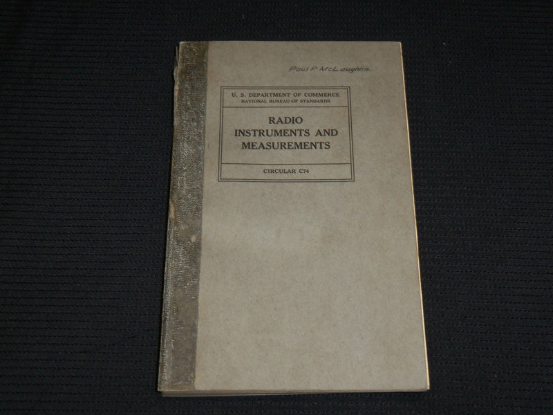 1937 RADIO INSTRUMENTS AND MEASUREMENTS SOFTCOVER BOOK - KD 7424