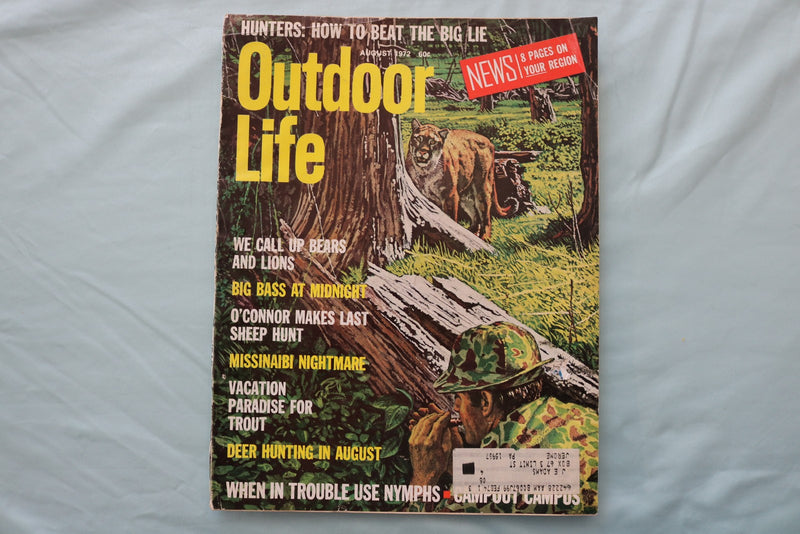 1972 AUGUST OUTDOOR LIFE MAGAZINE - AN ILLUSTRATED HUNTER COVER - E 26684