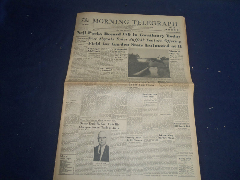 1958 OCT 22 THE MORNING TELEGRAPH - NEJI PACKS RECORD 176 IN GWATHMEY - NP 5535