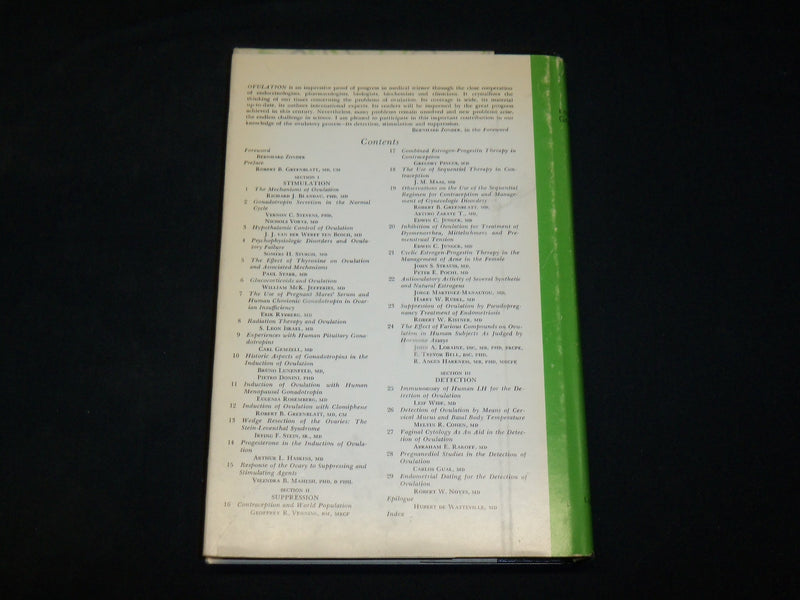 1966 OVULATION BOOK EDITED BY ROBERT B. GREENBLATT, M. D. - KD 2762Y