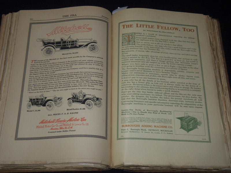 1910 OCT-1911 MARCH THE FRA JOURNAL MAGAZINE BOUND VOLUME - HUBBARD - KD 5403B