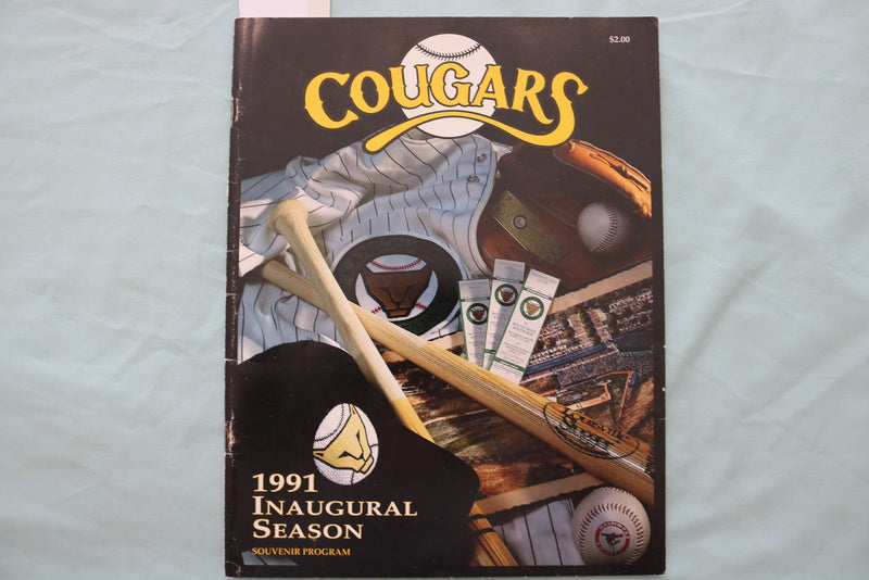 1991 KANE COUNTY COUGARS INAUGURAL SEASON SOUVENIR PROGRAM - K 3397