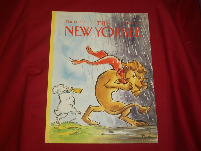 1989 MARCH 13 NEW YORKER MAGAZINE FRONT COVER ONLY - GREAT ART FOR FRAMING