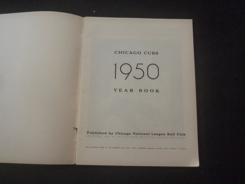 1950 CHICAGO CUBS YEAR BOOK - J 7850