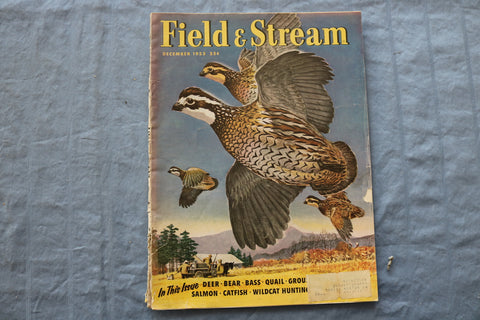 1953 DECEMBER FIELD & STREAM MAGAZINE - DEER-BEAR-BASS-QUAIL-SALMON - ST 1001E